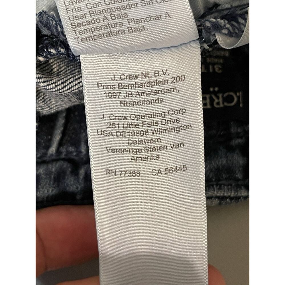 J. Crew Ankle Jeans Size 31T Strech Denim Hi-Rise Wide Leg Elastic Waist 32X27.5 - Picture 9 of 13